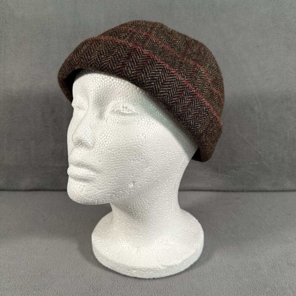 Epoch Hats Company Men's Plaid Retro Rolled Cuff Fisherman Wool Cap Brown OS